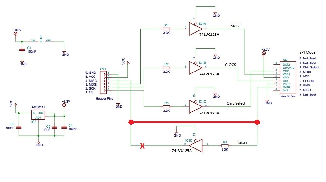 SD card reader MISO buffer hardware modification